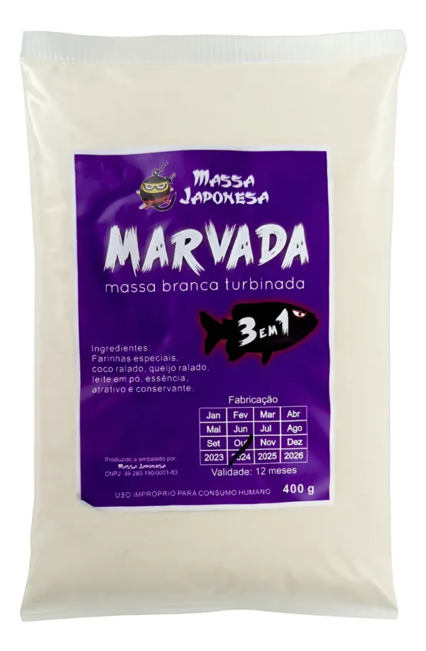 Massa Japonesa Marvada 3 Em 1 Massa Branca 400g Turbinada
